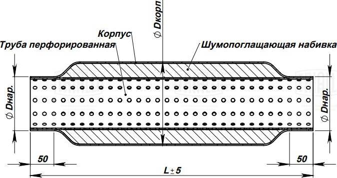 Trialli ESM 504001 - Средний глушитель выхлопных газов, универсальный avtokuzovplus.com.ua