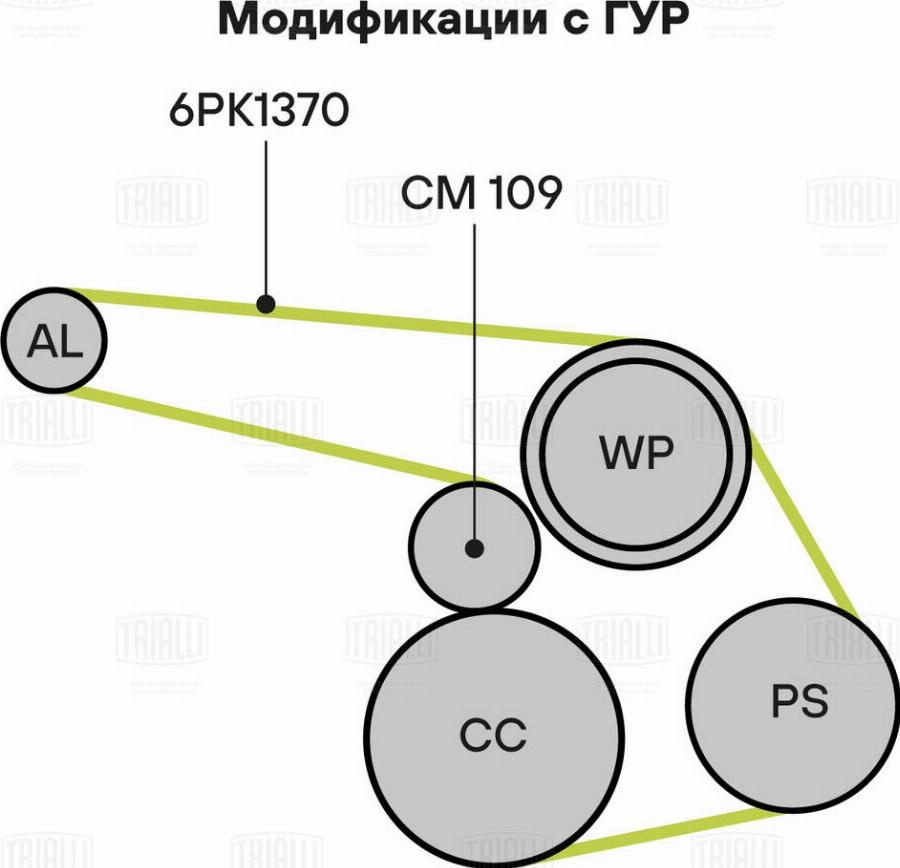 Trialli GD 1205 - Поликлиновий ремінний комплект autocars.com.ua