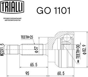 Trialli GO 1101 - ШРУС для а-м Mitsubishi Lancer IX 00- 1.6i-2.0i наруж. GO 1101 autodnr.net