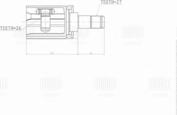 Trialli GO 2627 - Шарнірний комплект, ШРУС, приводний вал autocars.com.ua