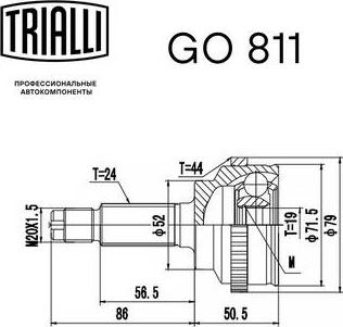 Trialli GO 811 - ШРУС для а-м Mazda Demio 96- 1.3i-1.5i наруж. GO 811 autodnr.net