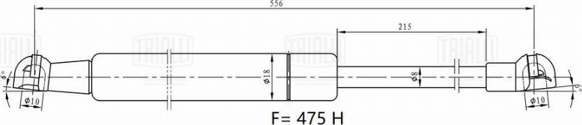 Trialli GS 0108 - Газова пружина, кришка багажник autocars.com.ua