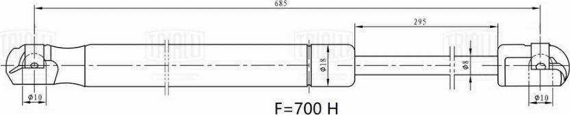 Trialli GS 0303 - Газовая пружина, упор avtokuzovplus.com.ua