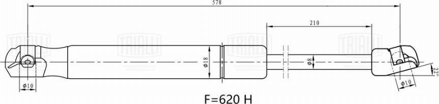 Trialli GS 0850 - Газовая пружина, упор avtokuzovplus.com.ua