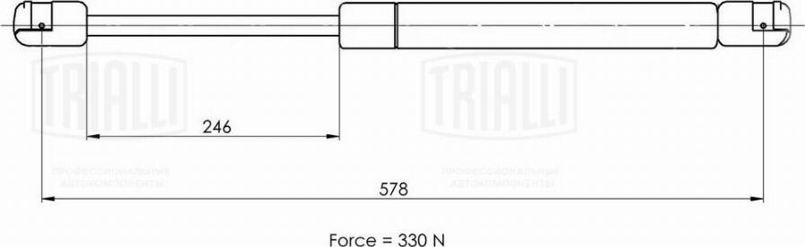 Trialli GS 0908 - Газова пружина, капот autocars.com.ua