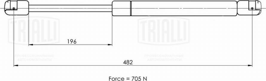 Trialli GS 0916 - Газова пружина, кришка багажник autocars.com.ua