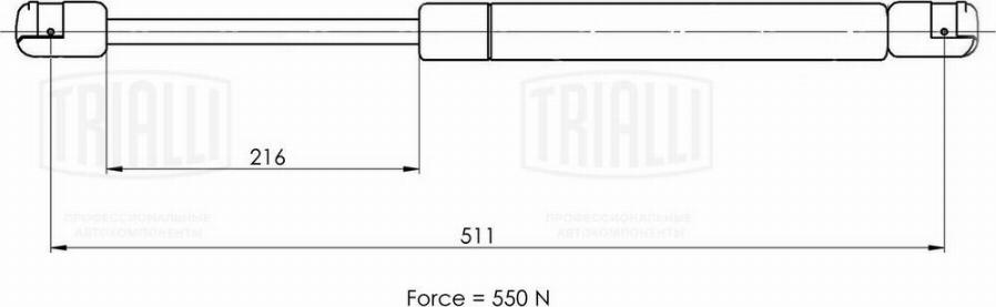 Trialli GS 1006 - Упор газовый амортизатор для а-м Ford Focus I 98- универс. крышки багажника GS 1006 autodnr.net