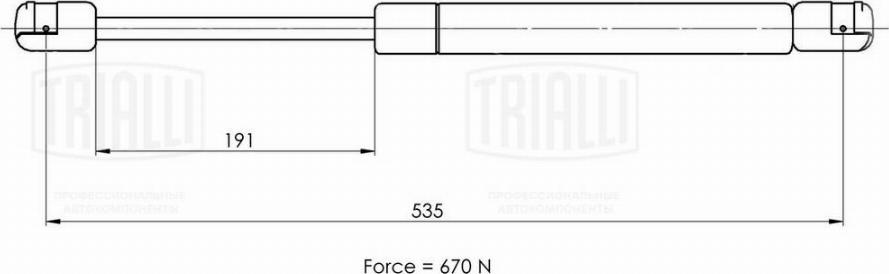 Trialli GS 1008 - Упор газовый амортизатор для а-м Ford Focus III 11- универс. крышки багажника GS 1008 autodnr.net