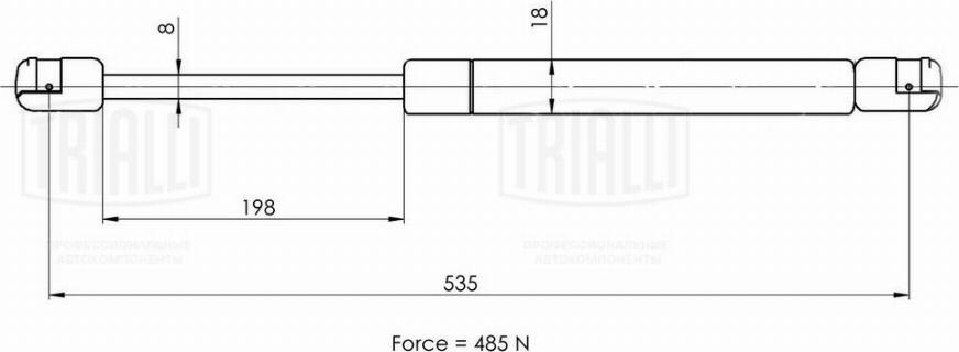 Trialli GS 1022 - Газовая пружина, упор avtokuzovplus.com.ua