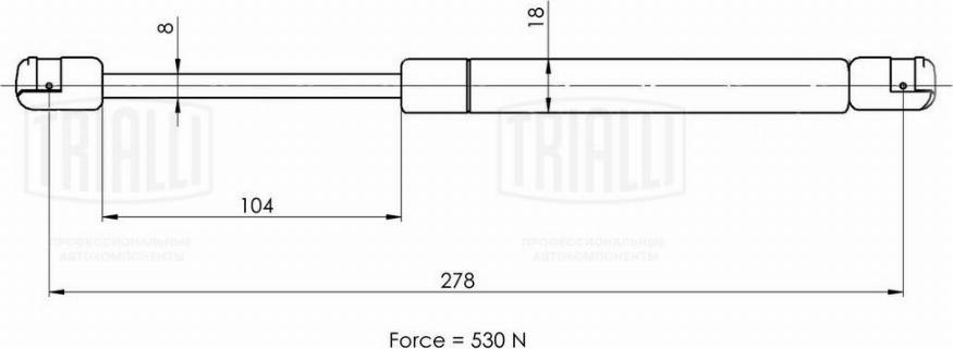 Trialli GS 1801 - Газовая пружина, упор avtokuzovplus.com.ua