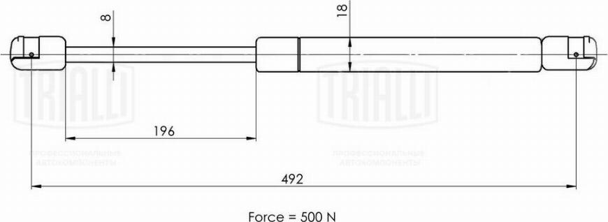 Trialli GS 1820 - Газовая пружина, упор avtokuzovplus.com.ua