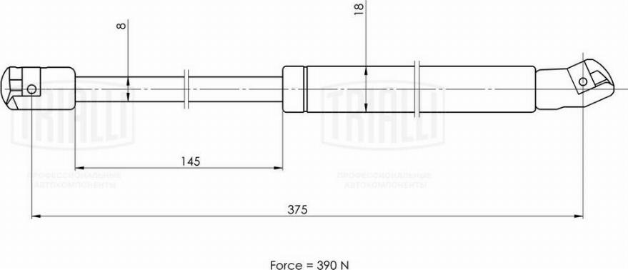 Trialli GS 1826 - Газовая пружина, упор avtokuzovplus.com.ua