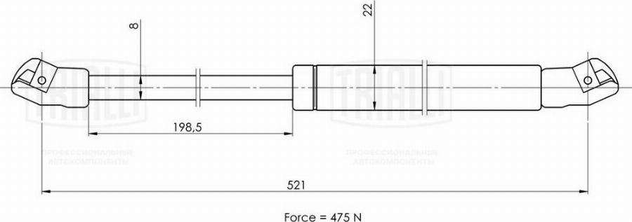 Trialli GS 1841 - Газовая пружина, упор avtokuzovplus.com.ua