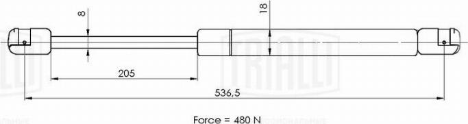 Trialli GS 2102 - Газовая пружина, упор autodnr.net