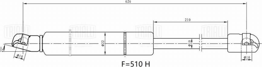 Trialli GS 2302 - Газовая пружина, упор avtokuzovplus.com.ua