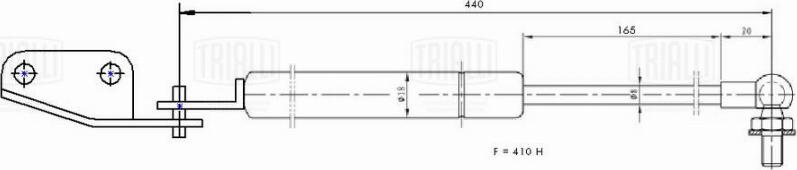 Trialli GS 2401 - Газова пружина, кришка багажник autocars.com.ua