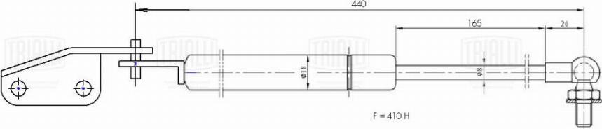 Trialli GS 2402 - Газова пружина, кришка багажник autocars.com.ua