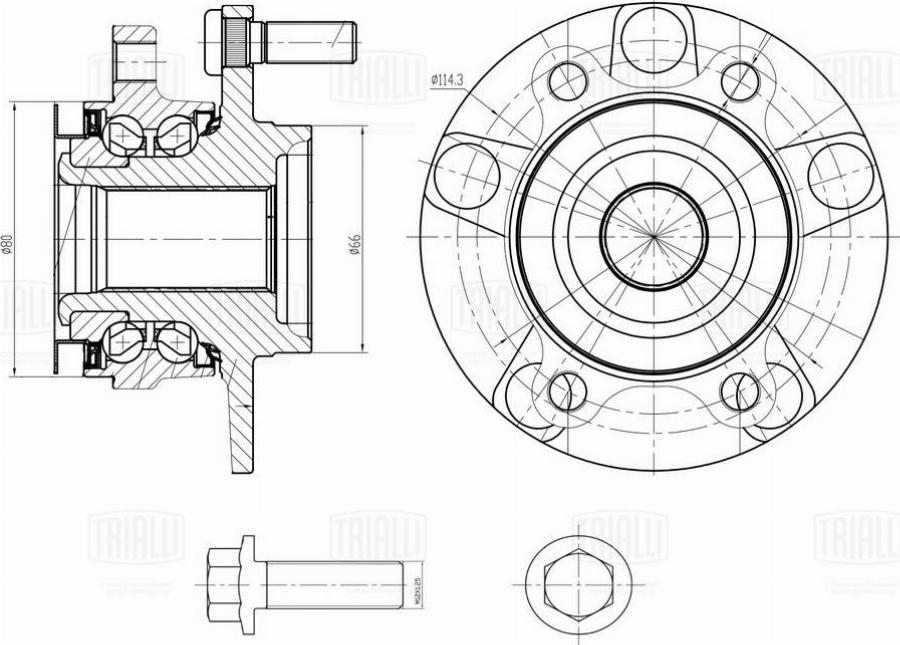 Trialli MR 1461 - Комплект подшипника ступицы колеса avtokuzovplus.com.ua