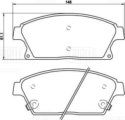 Trialli PF 0516CR - Тормозные колодки, дисковые, комплект avtokuzovplus.com.ua