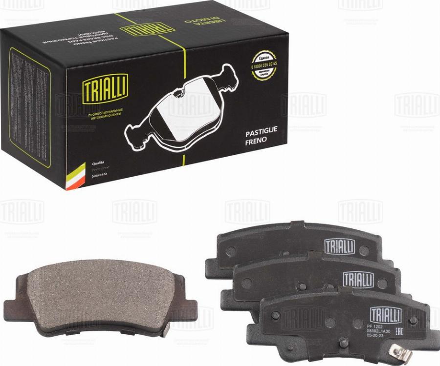 Trialli PF1202 - Гальмівні колодки, дискові гальма autocars.com.ua
