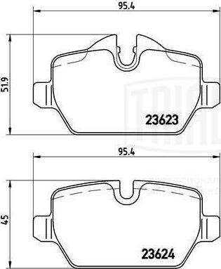 Trialli PF 4010 - Тормозные колодки, дисковые, комплект avtokuzovplus.com.ua