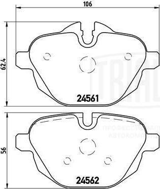 Trialli PF 4012 - Тормозные колодки, дисковые, комплект avtokuzovplus.com.ua