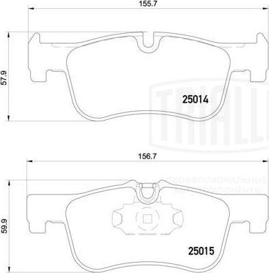 Trialli PF 4046 - Тормозные колодки, дисковые, комплект avtokuzovplus.com.ua