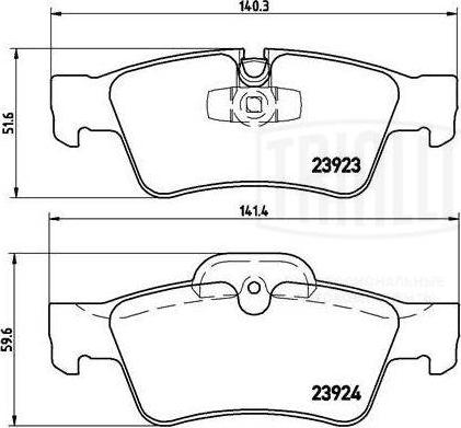 Trialli PF 4063 - Тормозные колодки, дисковые, комплект avtokuzovplus.com.ua