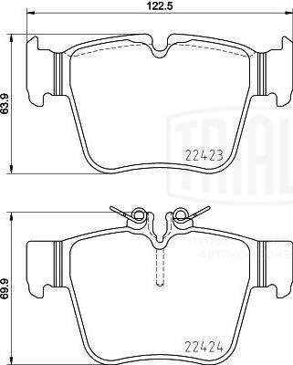 Trialli PF 4073 - Тормозные колодки, дисковые, комплект avtokuzovplus.com.ua