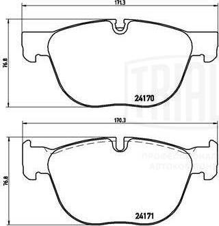 Trialli PF 4157 - Тормозные колодки, дисковые, комплект autodnr.net