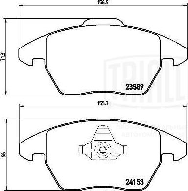 Trialli PF 4199 - Тормозные колодки, дисковые, комплект avtokuzovplus.com.ua