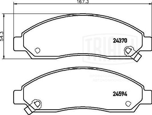 Trialli PF 4236 - Тормозные колодки, дисковые, комплект avtokuzovplus.com.ua