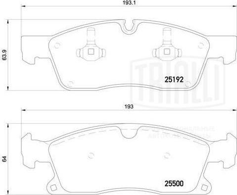 Trialli PF 4287 - Гальмівні колодки, дискові гальма autocars.com.ua