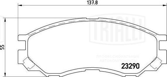 Trialli PF 4297 - Тормозные колодки, дисковые, комплект avtokuzovplus.com.ua