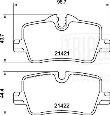 Trialli PF 4309 - Гальмівні колодки, дискові гальма autocars.com.ua