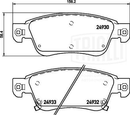 Trialli PF 4310 - Тормозные колодки, дисковые, комплект autodnr.net