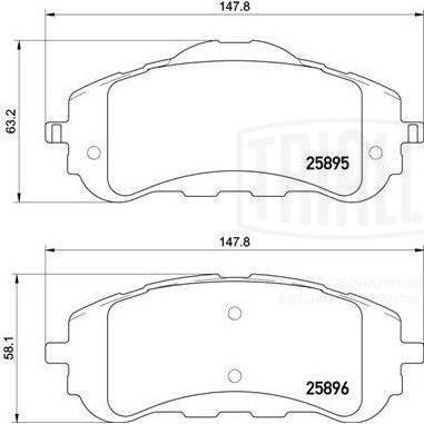 Trialli PF 4318 - Тормозные колодки, дисковые, комплект avtokuzovplus.com.ua