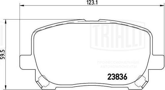 Trialli PF 4348 - Гальмівні колодки, дискові гальма autocars.com.ua