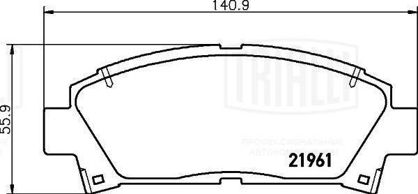 Trialli PF 4353 - Гальмівні колодки, дискові гальма autocars.com.ua