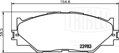 Trialli PF 4359 - Тормозные колодки, дисковые, комплект avtokuzovplus.com.ua