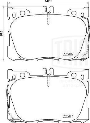 Trialli PF 4401 - Тормозные колодки, дисковые, комплект avtokuzovplus.com.ua