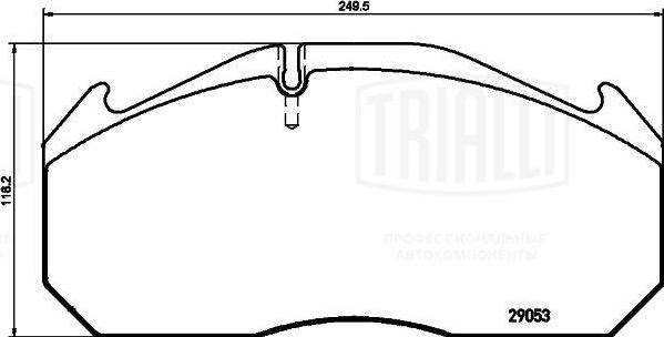 Trialli PFT 29030 - Тормозные колодки, дисковые, комплект avtokuzovplus.com.ua