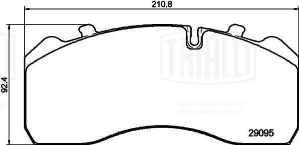 Trialli PFT 29094 - Тормозные колодки, дисковые, комплект avtokuzovplus.com.ua