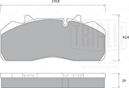 Trialli PFT 29124 - Тормозные колодки, дисковые, комплект avtokuzovplus.com.ua