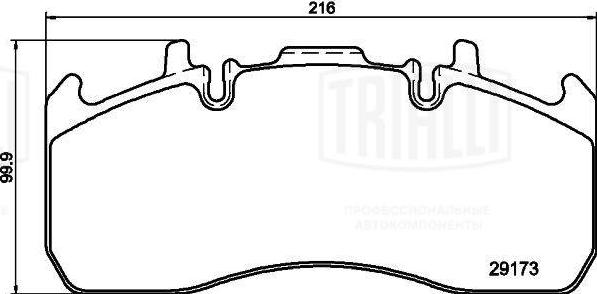 Trialli PFT 29173 - Тормозные колодки, дисковые, комплект avtokuzovplus.com.ua