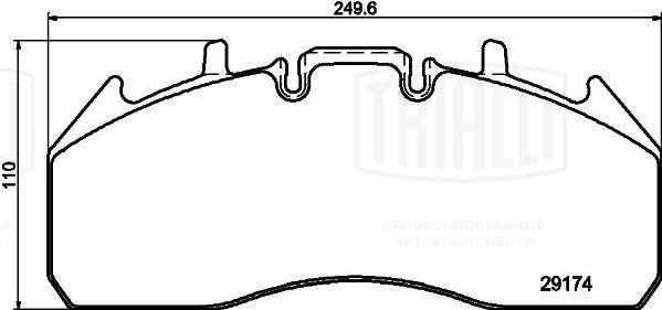 Trialli PFT 29174 - Гальмівні колодки, дискові гальма autocars.com.ua