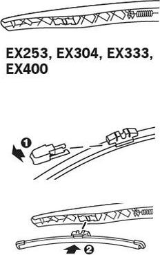 Trico EX253 - Щетка стеклоочистителя бескаркасная задняя 250mm 10 ExactFit Rear Citroen C5. Ford Mondeo V. Renault Clio IV EX253B TRICO autocars.com.ua