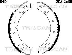 Triscan 8100 10040 - Комплект гальм, ручник, парковка autocars.com.ua