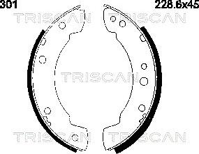 Triscan 8100 10301 - Комплект гальм, барабанний механізм autocars.com.ua