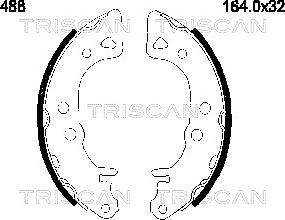 Triscan 8100 10488 - Комплект гальм, барабанний механізм autocars.com.ua